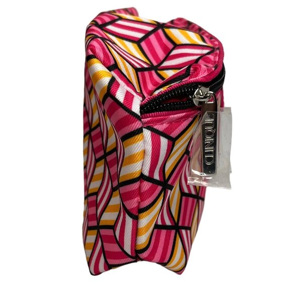 Clinique Make Up Bag Pink Orange Excellent Condition - Picture 7 of 10